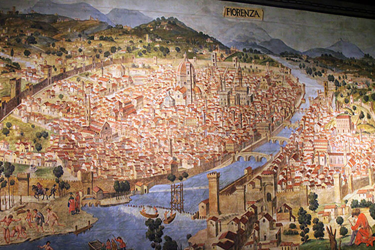 Florence map of the 1450