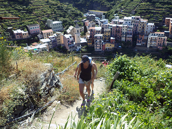 hiking path with view over manarola