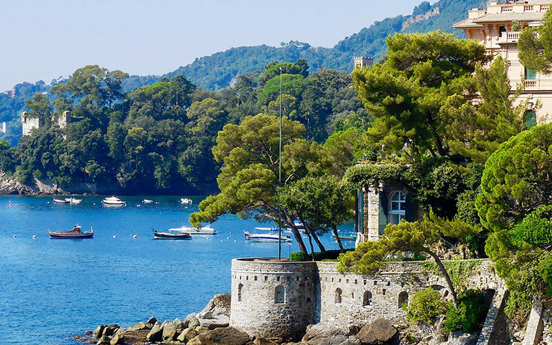 the coast of italian riviera with santa margherita
