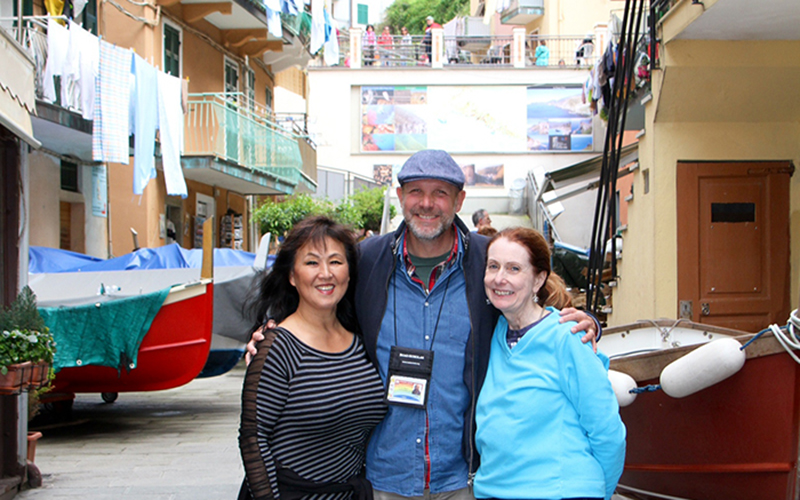 our local guide with two guests in manarola