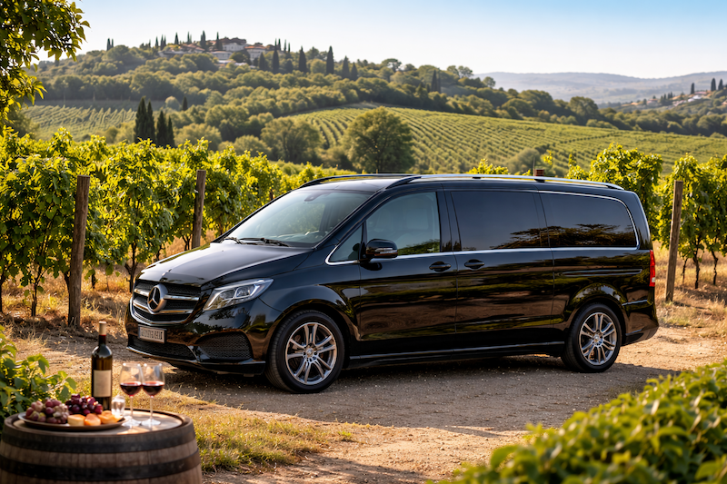 Private car transfers with sightseeing stops